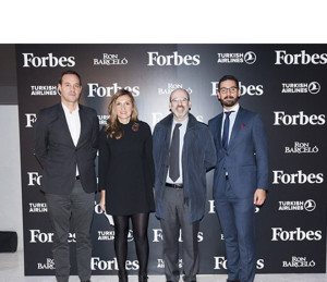 Luis Bergareche, Head of Strategy Dentsu Aegis Network y Pablo Malumbres Dircom Bolsas y Mercados Españoles con Malu Perez directora de Publicidad de Forbes y Juanjo Pagadizabal, Jefe de Publicidad de Forbes