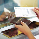 Airport Check-In Counters With Passengers