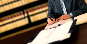 Lawyer working at his desk in the office